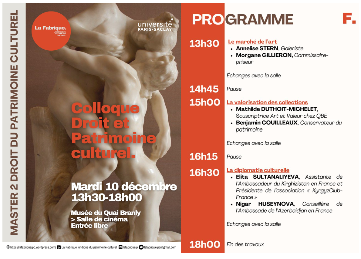 Publication Facebook promouvant la conférence de diplomatie culturelle organisée au prestigieux Musée du Quai Branly